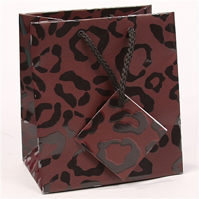 BX3856-LD Leopard Print Paper Tote Bags