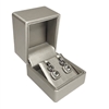 JY3E-P90  Premium Luna Silver Faux Leather Earring Box