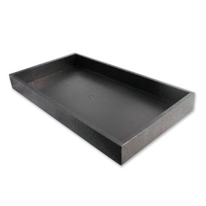 1-2P Black Stackable Plastic Tray  1.5"