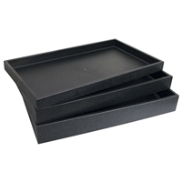 1-3P(BK) 2" H Standard Size Plastic Stackable Utility Tray
