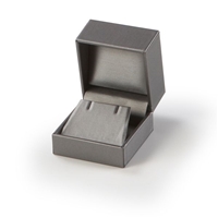 1562E/SV Silver Gray Leatherette Earring Box