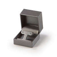 1572R/SV Silver Gray Leatherette T Earring Box