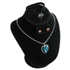 185-2(BK) Combination Black Velvet. Neckform Stand-Necklace, Earring,Ring