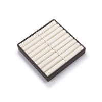 3713/CB Chocolate Beige Leatherette 16 Bangle Display Tray