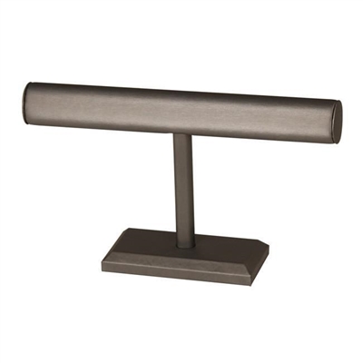 BD-2112R-SG Steel Gray Faux Leather Rounded T-Bar Display