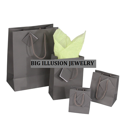 BX3977-GR Gray Matte Finish Solid Color Shopping Tote Bag