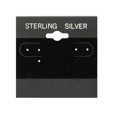 BX573S Sterling Silver" Black Hanging Earring Cards