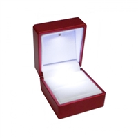 CA01-RD Red Soft Touch Lighted Ring Box