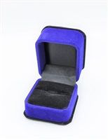 DF01 DB Blue Deluxe Flock Ring Box