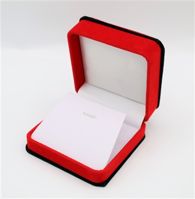 DF21(RED) Deluxe Flock Large Flap-Earring Box