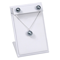 ED-0461L-WH White Leatherette Earring and Necklace Display Stand