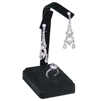 F7-20(BK) Black Velvet Ring and Earring Display Stand