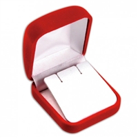 FQ3E/RED  Flocked Large Square Earring Box