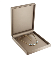 JY12N-P30 Premium Luna Bronze Faux Leather Necklace Box