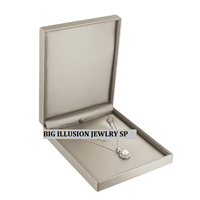JY12N-P90 Premium Luna Silver Faux Leather Necklace Box