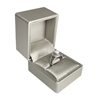 JY3R-P90 Premium Luna Silver Faux Leather Ring Box