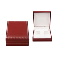 LE4(RED) Classic Rectangular Style Leatherette Earring Box