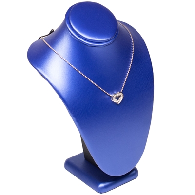 ND-1893-S80 Steel Blue Faux Leather Necklace Bust Jewelry Display