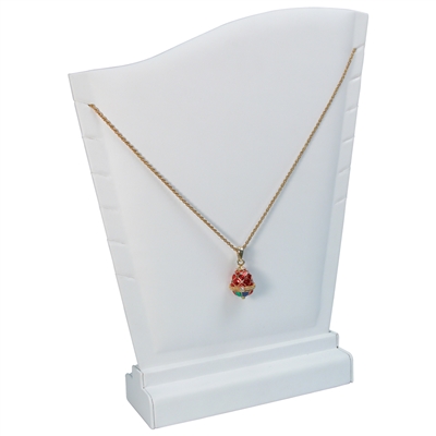 ND196L (WH)White Curved Necklace Display Stand, 6 Necklace