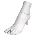 PB22(W) White Toe Ring / Ankle Bracelet Display