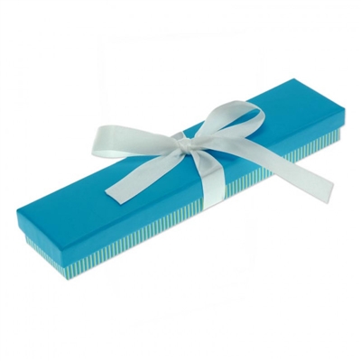 PD42-BL Striped Bracelet Box Blue/White