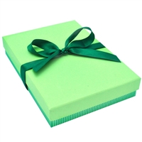 PD51-GR Striped Large Necklace Box Lime/Green