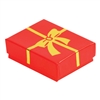 RK - 5(BX2853-RK) GLOSSY RED W/ GOLD BOW COTTON GIFT BOX