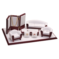 SA1-RW Leatherette & Wood Mini Furniture Jewelry Display Set