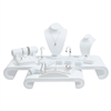 SET19L (AW) White Faux Leather Combination Jewelry Display Set
