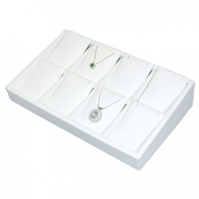 TY2104L (W) Slanted pendant/earring (8) tray - All white.