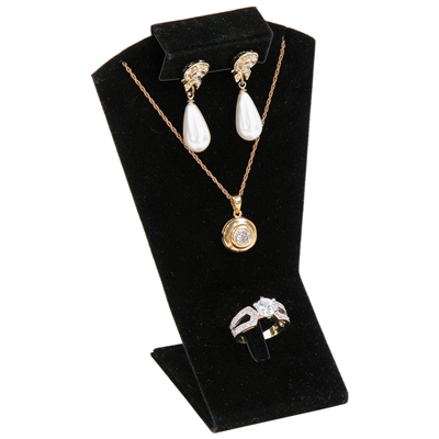 XD-2992-BK Earring Ring Necklace Combo