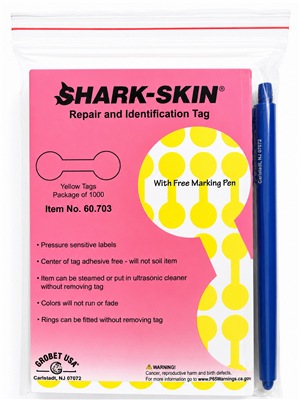 Yellow jewelry repair and identification tags 60.703 pack of 1000 with marking pen