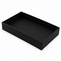 1-2P Black Stackable Plastic Tray  1.5"
