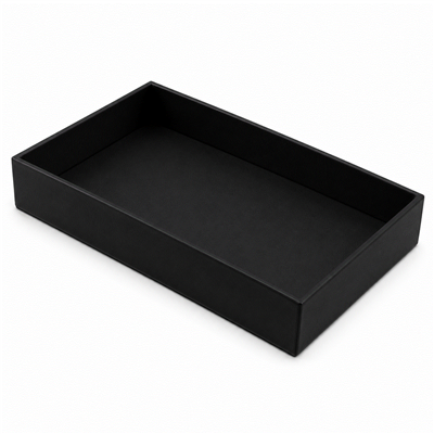 1-3P/ BK 2" H Standard Size Plastic Stackable Utility Tray