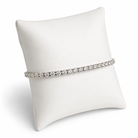 Small white faux leather pillow for watch and bracelet display