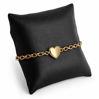 Small black faux leather pillow for watch and bracelet display