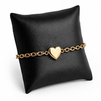 Small black faux leather pillow for watch and bracelet display