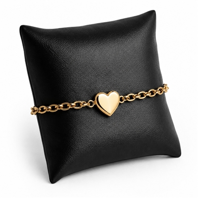 Small black faux leather pillow for watch and bracelet display