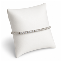 Small white faux leather pillow for watch and bracelet display
