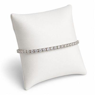 Small white faux leather pillow for watch and bracelet display