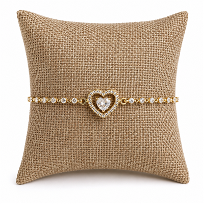 Burlap display pillow for watches and bracelets