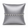 Small Silver Gray Faux Leather Pillow for Watch and Bracelet Display