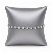 Small Silver Gray Faux Leather Pillow for Watch and Bracelet Display