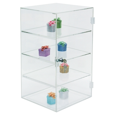 1109-B Revolving Clear Acrylic Display Showcase with Removable Shelves