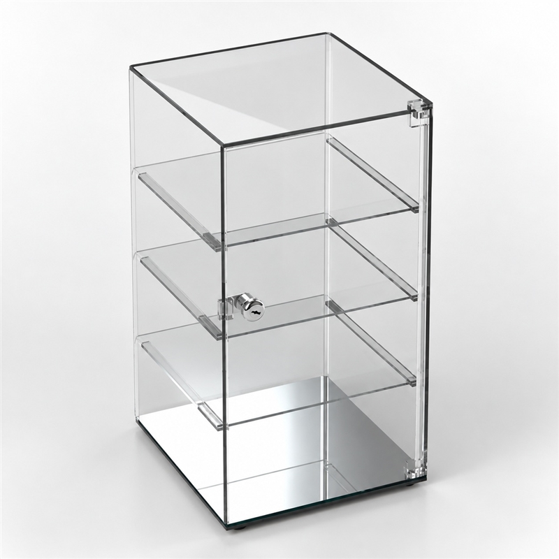 1109 Clear Acrylic Display Showcase with Removable Shelves