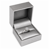 Metallic silver leatherette ring box with ring