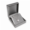 Silver leatherette long earring and pendant jewelry box with pendant necklace