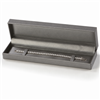 Metallic silver leatherette bracelet box with bracelet