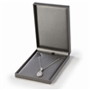 Silver leatherette necklace and pendant jewelry box with pendant necklace