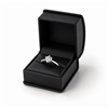Black Leatherette Ring Box with Satin Ribbon Bow and Outer Box